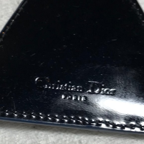 Christian Dior Croc Embossed Keychain / Key Ring - Navy Blue & Iridescent Colors - Picture 5 of 13